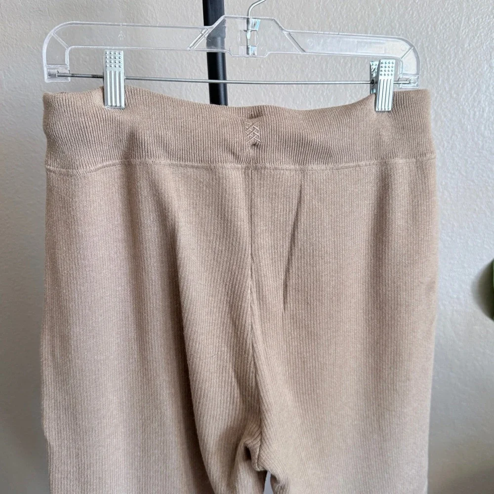 Rhone Men Tan Ribbed Knit Jogger Sweatpants Size Small Drawstring Pockets